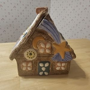 Vintage Hand painted Atlantic Cookie Jar Angel Christmas motif